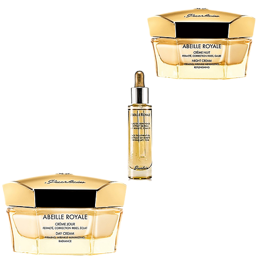 Tris Guerlain abelle royale day cream 50ml-night cream 50ml-face treatment oil 28 ml